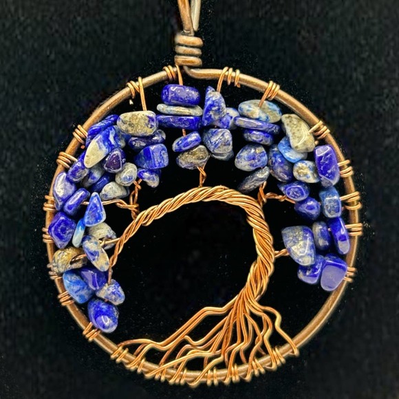 - Jewelry - Lapiz Lazuli Tree of Life Pendant | Handmade | Copper Wire NWOT